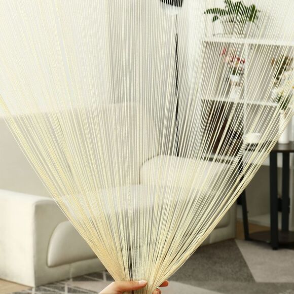 String Curtain Fringe Panel Thread Strip Backdrop Divider for Decor Yellow - Picture 1 of 6